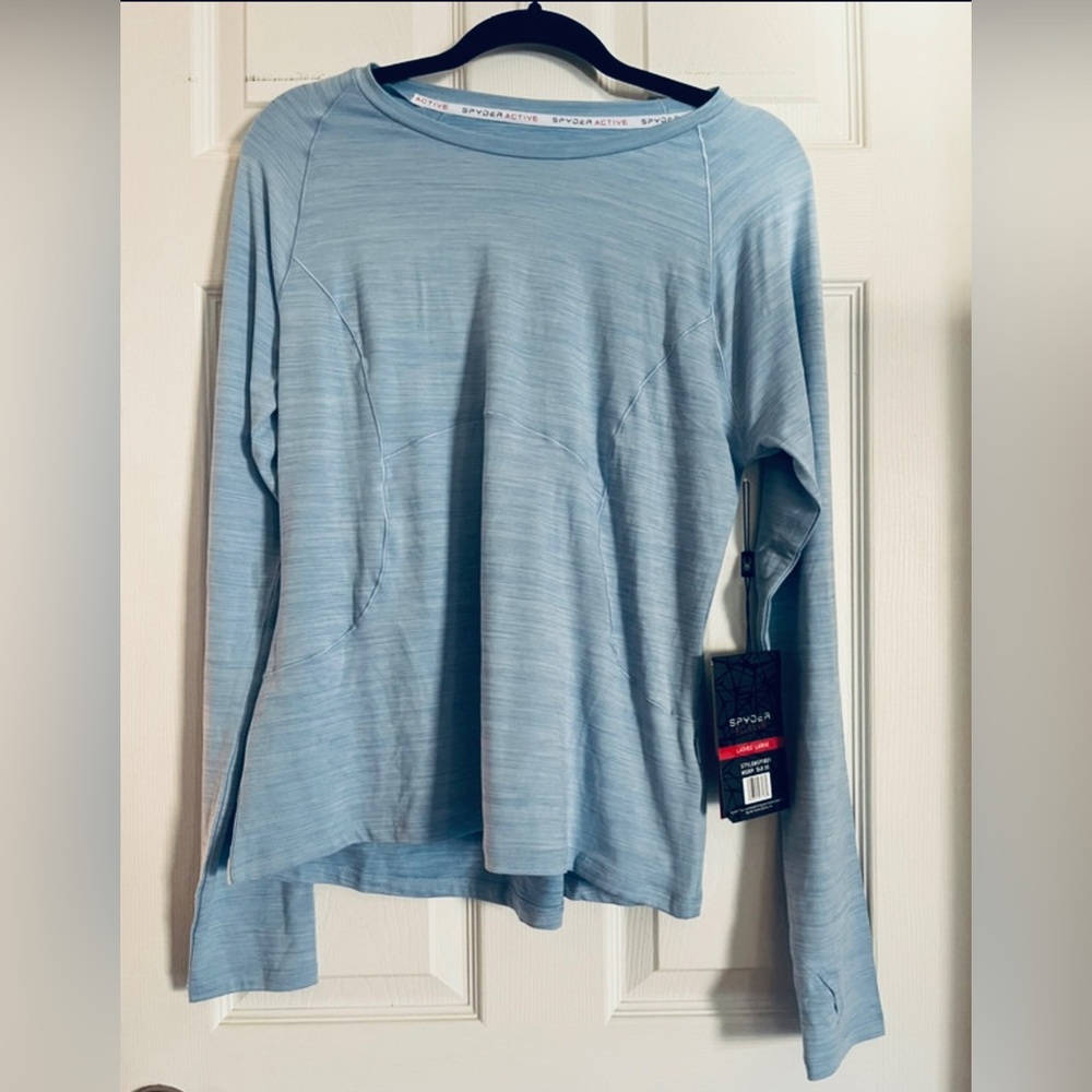 Spyder Women’s Sky Blue Long Sleeve Performance Tee NWT